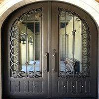 Fantastique Porte d'Entrée en Fer Forgé Classique en Fer Forgé