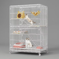 Enclos d'élevage pliable et respirant pour chat, multi-tailles, multi-niveaux, surélevé, en fer, pour intérieur, facile à ranger, toutes saisons