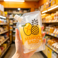 Pochette souple personnalisée biodégradable en PLA avec bec verseur, emballage écologique pour bière, jus et autres boissons