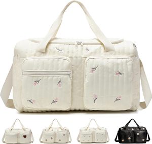 Grand <span class=keywords><strong>sac</strong></span> à langer et <span class=keywords><strong>sac</strong></span> <span class=keywords><strong>de</strong></span> <span class=keywords><strong>maternité</strong></span> en coton brodé pour maman, idéal pour les voyages, l'accouchement à l'hôpital et la poussette - Product Image 1