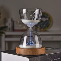Minuteur à sable en verre de 15 minutes avec veilleuse télécommandée