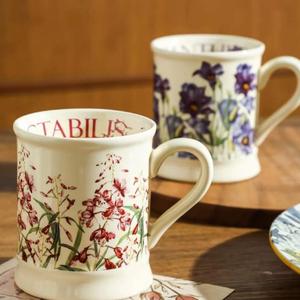 <span class=keywords><strong>Tasse</strong></span> en porcelaine <span class=keywords><strong>vintage</strong></span> à fleurs peintes à la main, tasses à café en céramique rétro à motif floral français avec poignée pour le petit-déjeuner, le lait ou les boissons - Product Image 4