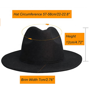 Cappelli Fedora in Feltro da <span class=keywords><strong>Uomo</strong></span> Stile Retrò Europeo e Americano Tinta Unita Colori Misti di Alta Qualità All'ingrosso Cappello Jazz - Product Image 4