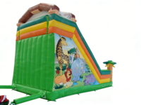 Château gonflable de safari pour enfants avec toboggan sec en PVC