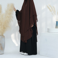 Nouveau Voile de Prière Turc 2025 à Nouer, Simple, pour Femmes Musulmanes, Hijab 2 Couches Long Niqab Khimar en Mousseline de Soie