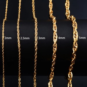 Collar para Mujer y Hombre, Estilo Punk, Cadena de Eslabones Trenzados de Acero Inoxidable 316L, Chapado en Oro, Accesorios de Joyería, Gargantilla - Product Image 2