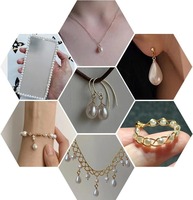 Pendentifs en forme de goutte d'eau en ABS avec perles et boucles, breloques pendantes beiges pour la fabrication de bijoux (boucles d'oreilles, colliers, bracelets) DIY