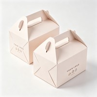 Cajas plegables para pasteles de papel blanco, biodegradables, de calidad alimentaria, para galletas y bizcochos, con asa, directamente de fábrica.