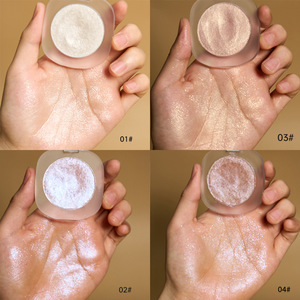 Iluminador de Maquillaje con Textura de Barro Sin Logotipo, Colorete Personalizado en Stock, Paleta de Contorno Iluminadora de Brillo Fino Perlado - Product Image 3