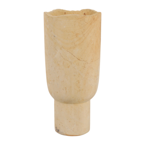 Vaso cilindrico in arenaria, elemento decorativo scultoreo moderno per l'arredamento del soggiorno e degli interni di casa. - Product Image 4