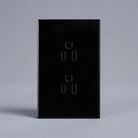Prise murale électrique créative de dernière génération, norme sud-américaine, double prise 15A US 3 broches avec verre trempé