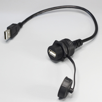Cable USB impermeable Montaje en panel USB A Cable de extensión macho a hembra Cable de datos con cubierta a prueba de polvo