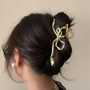 Pinza de pelo grande de mariposa de Metal, tocado de moda coreana, accesorios elegantes para el cabello francés para mujeres y niñas