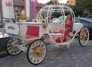 Chariot de citrouille scintillant, chariot à chevaux enchanté, chariot électrique sans chevaux idéal pour les lieux pittoresques - Product Image 3