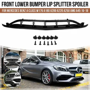 Alerón Delantero Pintado Brillante W176 con Divisores Laterales y Canards para Benz A180 A200 A250 A45 para AMG 2016 2017 2018, 7 Piezas - Product Image 1