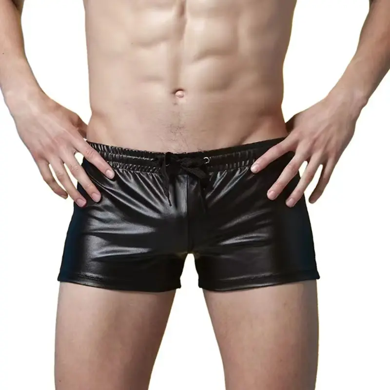 Cuecas íntimas masculinas, convexo de bolso boxer sexy em pvc