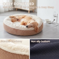 Meilleure vente transfrontalière : Lit rond ultra-doux en polyester pour chiens et chats – Toutes saisons, prêt à être expédié, utilisation intérieure/extérieure