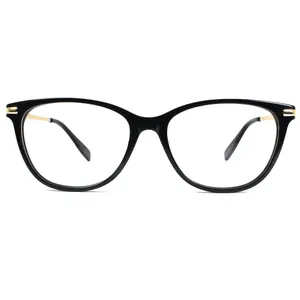 2024 baru grosir kacamata logo kustom mode mewah kacamata kucing kualitas tinggi bingkai kacamata wanita asetat