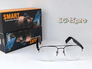 แว่นตาแฟชั่นล่าสุด SG16 Pro Ai ระบบนำทางอัจฉริยะสำหรับขับรถขี่จักรยานหูฟังสัมผัสอัจฉริยะสีฟ้า - Product Image 3