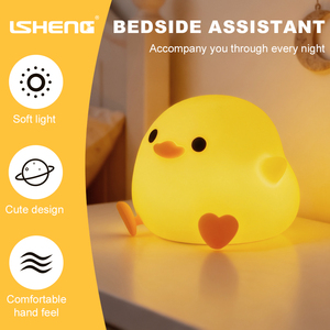Luce Notturna a Forma di Anatra in Silicone per Bambini, Ricaricabile, con <span class=keywords><strong>Sensore</strong></span> Tattile, <span class=keywords><strong>Lampada</strong></span> LED da Comodino per Cameretta - Product Image 3