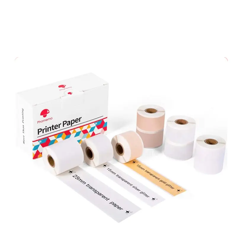 Phomemo 15mm 25mm M02s/Pro Printer Universal Pattern Sticker Mixed Combo Printing Paper Label Thermal Paper