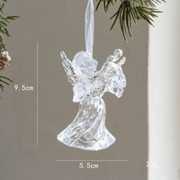 Luxe 2024 acrylique décorations de noël nouveau renne flocon de neige wapiti ange ornement extérieur arbre de noël décoration fournitures
