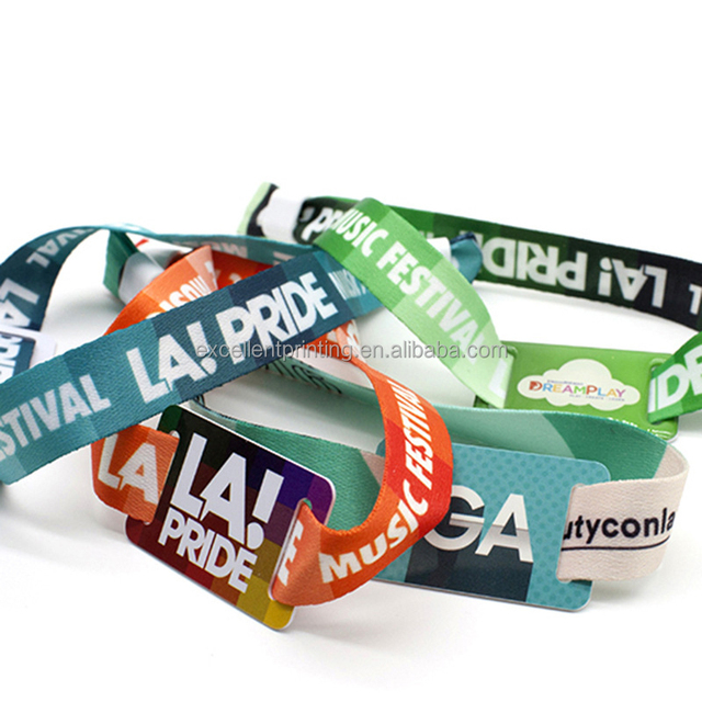 Adjustable Fabric Wristband with Rfid Pvc Card RFID Wristband Bracelet NFC TAG Smart RFID Band for Festival Events