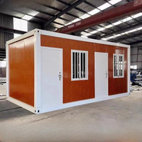 Maison Modulaire Conteneurisée en Acier Effet Bois, Type Boîte, Préfabriquée et Démontable, pour Bureau de Chantier, Dortoir, Camping, Entrepôt