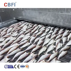 औद्योगिक उच्च गुणवत्ता वाली जमी हुई मछली की पट्टियाँ आईक्यूएफ टनल फ्रीजर