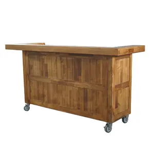 Convenient Commercial Wooden Wedding Bar Table Removable With Wheels For Wedding Party Club Or Warehouse-Bar Furniture