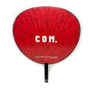 Abanico de mano Kpop circular transparente de plástico con forma de corazón, impreso por ambos lados, personalizado al por mayor para colección de ídolos - Product Image 2