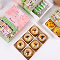 Vente en gros de bonbon sucré de qualité alimentaire pour dessert biscuit boîte en papier curseur macarons gâteau crêpe biscuit brownie boîte d'emballage avec séparateur