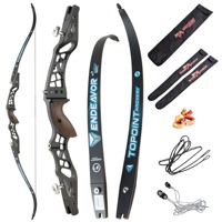 Ensemble d'arc recurve Topoint Unison 25 pouces avec poignée en aluminium 6061-T6, interface ILF, kit complet de tir à l'arc pour le tir sur cible et la compétition