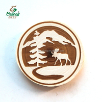 Aimant de réfrigérateur en bois souvenir gravé au laser personnalisé