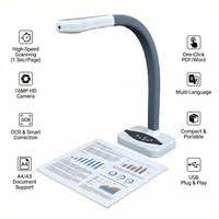 A4 A3 Digital Visualizer Scanner Kamera Dokumen Portabel Desain Lipat Lampu LED USB Kecepatan Tinggi Resolusi 16MP Plastik Hitam