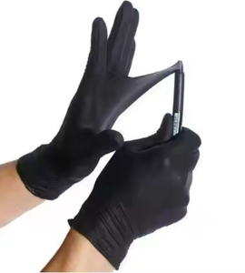 ニトリル使い捨て9インチ安全作業黒と食品グレード粉末フリークリーン医療用ニトリル検査手袋 - Product Image 4