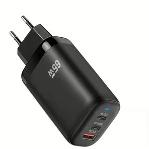 2C ชาร์จ Gan 65W + อะแดปเตอร์ชาร์จเร็วที่ชาร์จโทรศัพท์ USB C พร้อมโคมไฟแสดงผล LED - Product Image 1