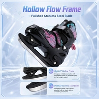 Patins à glace pour enfants personnalisés en gros avec support de cheville, doublure chaude en peluche, pour sports d'hiver, tailles ajustables