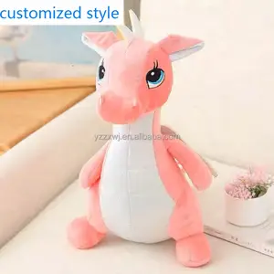 customized high quality dragon stuffed soft toy cute pink/soft flying dragon plush toys for kids/OEM plush dinosaur toys