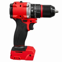 Perceuse à percussion rouge 18V 1/2 pouce pour le travail du bois et le bricolage, 60 N.m, visseuse électrique multifonction portative, perceuse à batterie lithium-ion pour extérieur