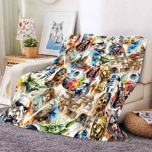 Wholesale Anime Cartoon Space Wars Plush Blanket Custom Soft Fleece Flannel <b>Throws</b> Blankets <b>for</b> Bed Sofa <b>Couch</b> Car Travel - Product Image 1