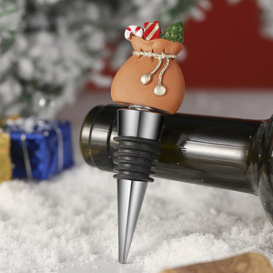 Christmas Wine Bottle Stopper Resin Santa Sack Decor Holiday Gift Party Decoration - Product Image 1