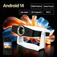 Projecteur vidéo extérieur pour Android 14, WiFi 5G, BT5.1, compatible 8K, HD 1080P, AN05 avec haut-parleur, 500 ANSI, LED portable