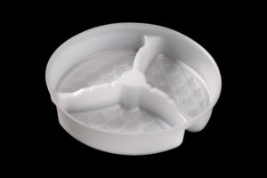 Plateau rond en plastique PP à 3 compartiments, jetable et disponible gratuitement, pour gobelets et bols en papier, vente en gros OEM/ODM - Product Image 2