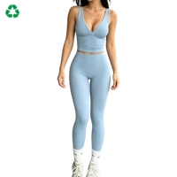 Ensemble de sport et de loisirs personnalisé : Haut sans manches taille haute effet push-up et pantalon long pour le yoga