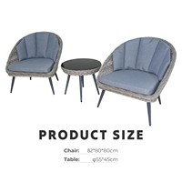 Offre Spéciale : Ensemble de Mobilier de Jardin et de Cour Moderne 3 Pièces en Rotin PE, Chaises et Table Basse pour Hôtels et Écoles