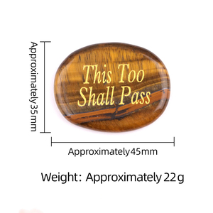 Piedra de Cristal Grabada con la Frase '<span class=keywords><strong>Todo</strong></span> Pasará', Colección con Estilo Amoroso, Piedra de la Felicidad, la Riqueza y el Coraje - Product Image 2