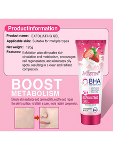 เจลขัดผิวสตรอว์เบอร์รีและนม 2 in 1 ของ Mestin - ทำความสะอาดล้ำลึก ผิวกระจ่างใส บำรุงผิวหน้าและผิวกาย สำหรับทุกสภาพผิว 120 กรัม - Product Image 2