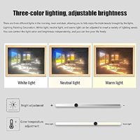 Peinture murale à LED avec 3 modes d'éclairage Cadre photo alimenté par USB pour la maison, la chambre à coucher, le bureau Cadeau Veilleuse
