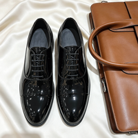 2026 Neue Herren Lackleder Oxford Schuhe Schwarz Hochglanz Formelle Anzugschuhe für Smoking Hochzeit Büro Übergrößen EU 38-46